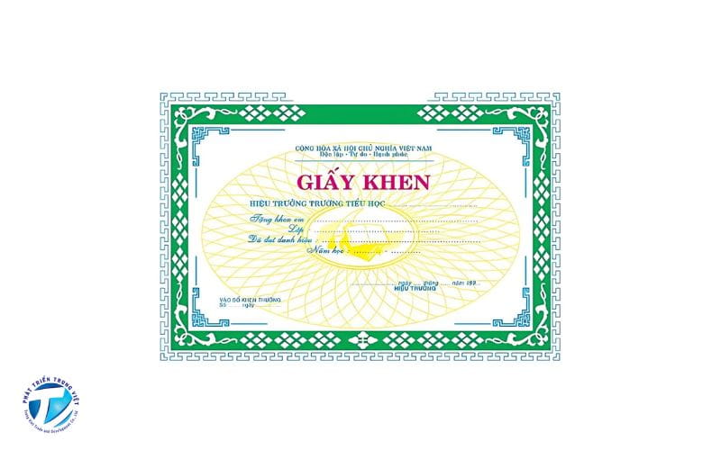 Phôi giấy khen 